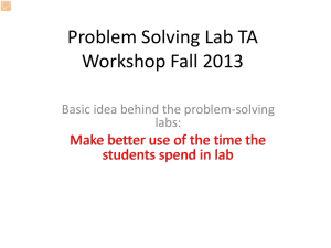 Problem Solving Lab TA Workshop Fall 2013 students spend in lab