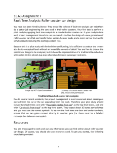 16.63 Assignment 7 Fault Tree Analysis: Roller coaster car design