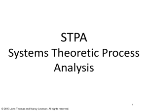STPA Systems Theoretic Process Analysis