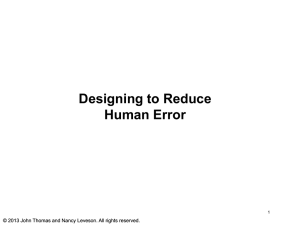 Designing to Reduce Human Error