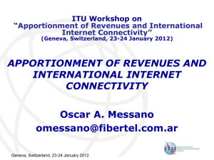 APPORTIONMENT OF REVENUES AND INTERNATIONAL INTERNET CONNECTIVITY
