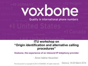 ITU workshop on “Origin identification and alternative calling procedures”