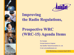 Improving the Radio Regulations, Prospective WRC (WRC-15) Agenda Items