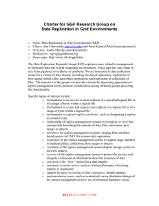 Charter for GGF Research Group on Data Replication in Grid Environments