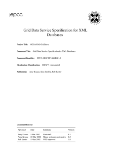 Grid Data Service Specification for XML Databases