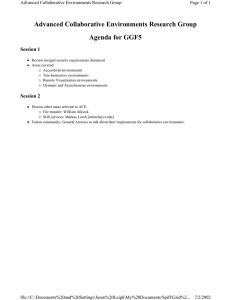 Advanced Collaborative Environments Research Group Agenda for GGF5 Session 1