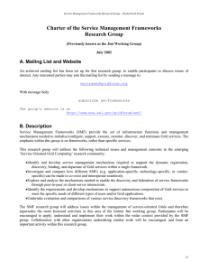 Charter of the Service Management Frameworks Research Group