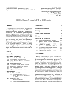 GWD-I (Informational) H. Nakada, NIAIST Advanced Programming Models Research Group