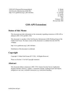 GWD-R.P (Proposed Recommendation) S. Meder Grid Security Infrastructure (GSI) WG V. Welch