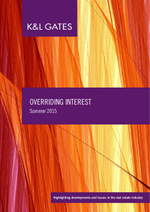 OVERRIDING INTEREST Summer 2015