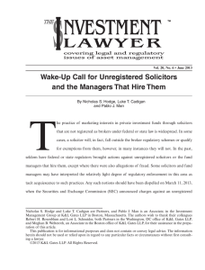 T Wake-Up Call for Unregistered Solicitors and the Managers That Hire Them