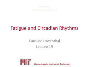Fatigue and Circadian Rhythms Caroline Lowenthal Lecture 19 16.400/453J