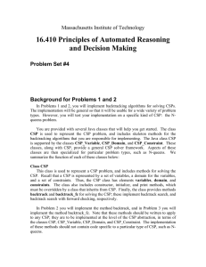 16.410 Principles of Automated Reasoning and Decision Making Massachusetts Institute of Technology Problem