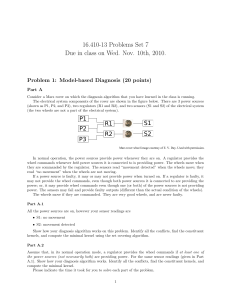 16.410-13 Problems Set 7 Problem 1: Model-based Diagnosis (20 points) Part A