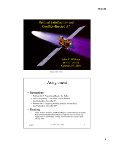 Assignment  Optimal Satisfiability and Conflict-directed A*