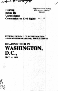 Hearing before the Commission on Civil Rights FEDERAL BUREAU OF INVESTIGATION