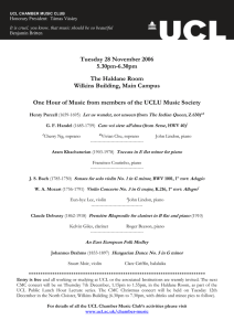 Tuesday 28 November 2006 5.30pm-6.30pm The Haldane Room Wilkins Building, Main Campus