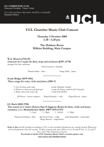 UCL Chamber Music Club Concert  Thursday 2 October 2008