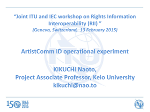 ArtistComm ID operational experiment KIKUCHI Naoto, Project Associate Professor, Keio University