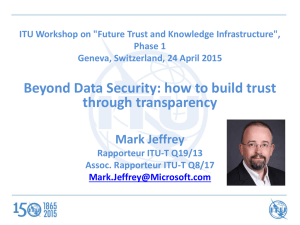 ITU Workshop on &#34;Future Trust and Knowledge Infrastructure&#34;, Phase 1