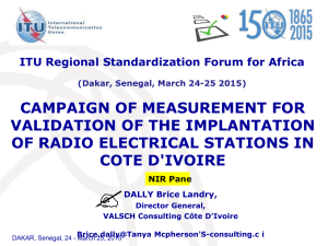 CAMPAIGN OF MEASUREMENT FOR VALIDATION OF THE IMPLANTATION COTE D'IVOIRE