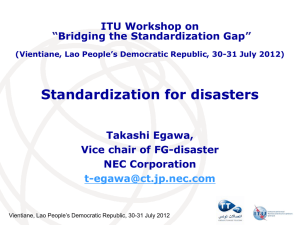 Standardization for disasters