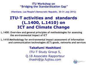 ITU-T activities and standards (L.1400, L.1410) on ICT and Climate Change