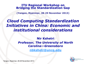 Cloud Computing Standardization Initiatives in China: Economic and institutional considerations