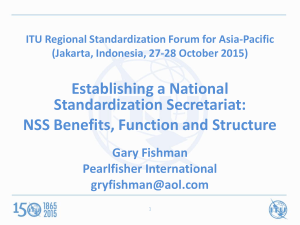 Establishing a National Standardization Secretariat: NSS Benefits, Function and Structure
