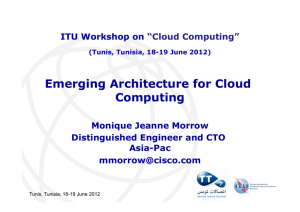 Emerging Architecture for Cloud Computing  ITU Workshop on