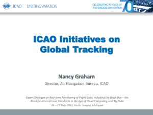 ICAO Initiatives on Global Tracking Nancy Graham Director, Air Navigation Bureau, ICAO