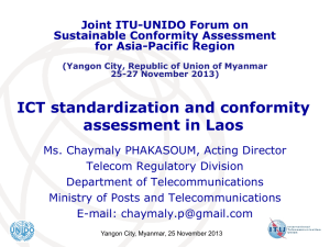 ICT standardization and conformity assessment in Laos