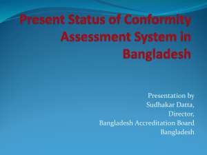 Presentation by Sudhakar Datta, Director, Bangladesh Accreditation Board