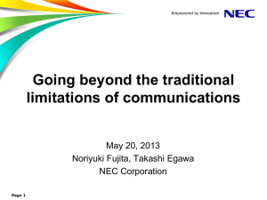 Going beyond the traditional limitations of communications May 20, 2013