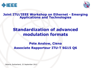 Standardization of advanced modulation formats