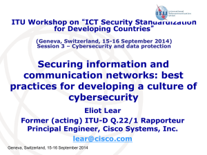 Securing information and communication networks: best practices for developing a culture of cybersecurity