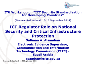 ICT Regulator Role on National Security and Critical Infrastructure Protection