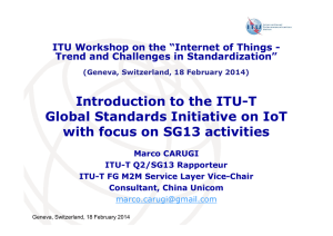 Introduction to the ITU-T Global Standards Initiative on IoT