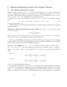 5 Johnson-Lindenstrauss Lemma and Gordons Theorem 5.1 The Johnson-Lindenstrauss Lemma