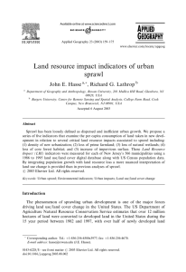 Land resource impact indicators of urban sprawl John E. Hasse