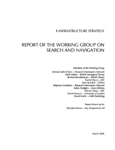 REPORT OF THE WORKING GROUP ON