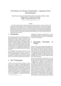 Provenance of e-Science Experiments - experience from Bioinformatics