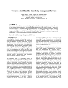 Towards a Grid Enabled Knowledge Management Services