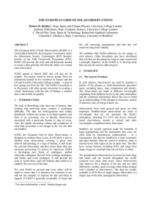 THE EUROPEAN GRID OF SOLAR OBSERVATIONS