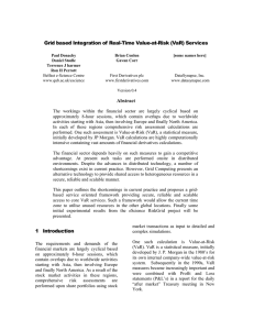 Grid based Integration of Real-Time Value-at-Risk (VaR) Services