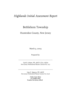 Highlands Initial Assessment Report Bethlehem Township  Hunterdon County, New Jersey