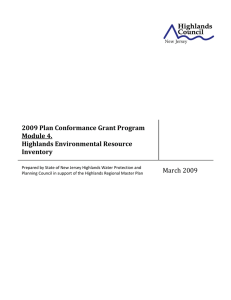 2009 Plan Conformance Grant Program Module 4. Highlands Environmental Resource