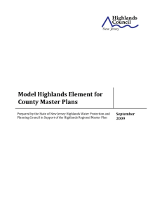   Model Highlands Element for  County Master Plans  September 