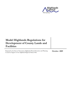 Model Highlands Regulations for Development of County Lands and Facilities
