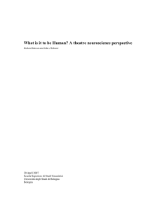 What is it to be Human? A theatre neuroscience perspective